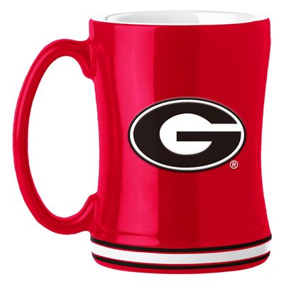Logo Brands NCAA Gerogia Bulldogs 14 oz Relief Coffee Mug - Officially Licensed Mug, Sculpted 3D Logo and Team Colors Comfortable Handle and Glossy Finish for College Sports Fans
