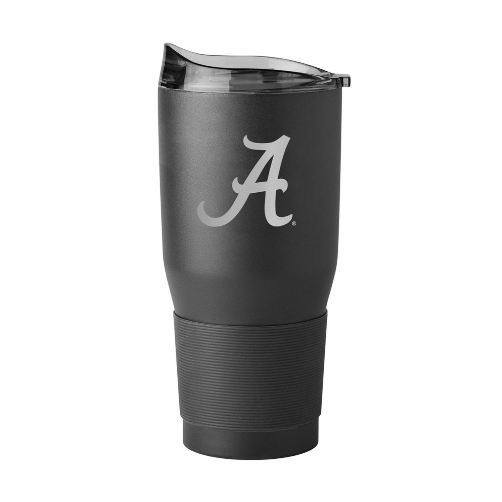 Logo Brands NCAA Alabama Crimson Tide 30oz Etch Powder Coat Stainless Steel Tumbler - Insulated, Keeps Drinks Hot/Cold for Hours, High Lip Slider Lid
