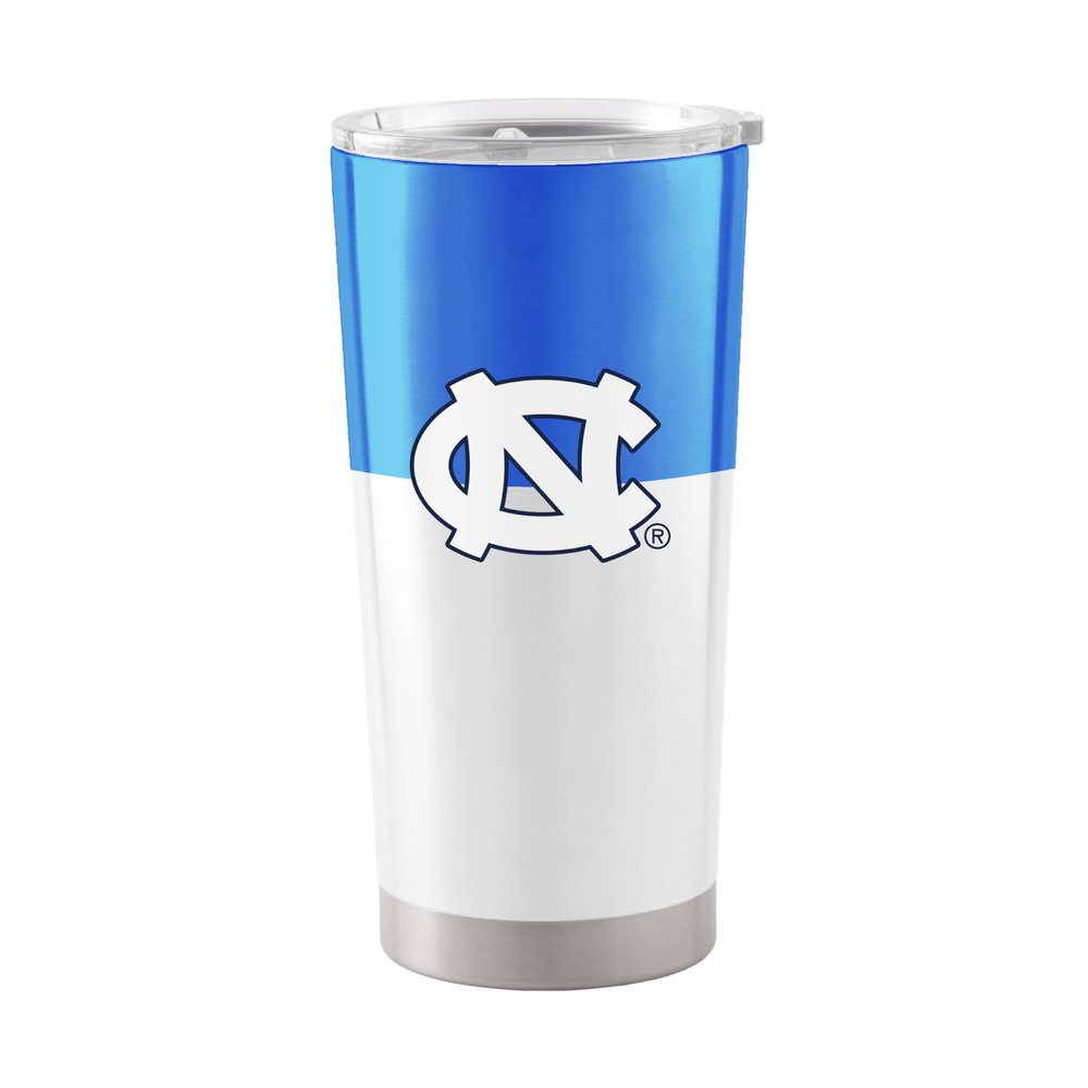 Logo Brands NCAA North Carolina Tar Heels - 20oz Colorblock Stainless Steel Tumbler, Double-Wall Insulated, Slider Lid