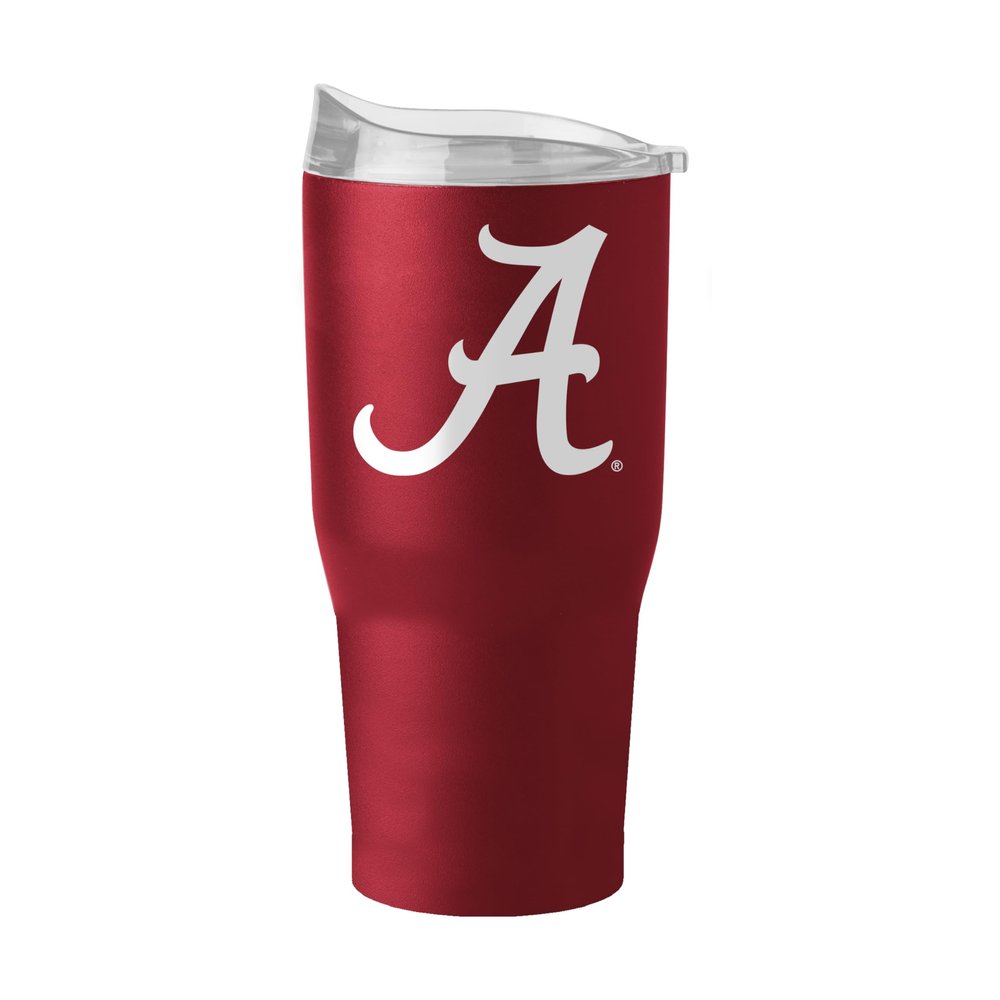 Logo Brands NCAA Alabama Crimson Tide 30oz Flipside Powder Coat Stainless Steel Tumbler - Insulated, Keeps Drinks Hot/Cold for Hours, High Lip Slider Lid