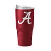 Logo Brands NCAA Alabama Crimson Tide 30oz Flipside Powder Coat Stainless Steel Tumbler - Insulated, Keeps Drinks Hot/Cold for Hours, High Lip Slider Lid view 1