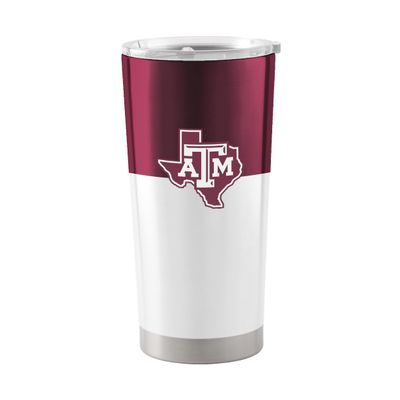 Logo Brands NCAA Texas A&M Aggies - 20oz Colorblock Stainless Steel Tumbler, Double-Wall Insulated, Slider Lid