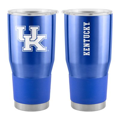 Logo Brands NCAA Kentucky Wildcats - 30oz Gameday Stainless Steel Tumbler, Double-Wall Vacuum Insulated, Slider Lid, Ergonomic Design, Silicone Grip