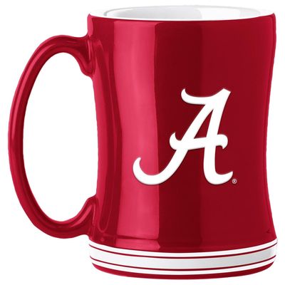 Logo Brands NCAA Alabama Crimson Tide 14 oz Relief Coffee Mug - Officially Licensed Mug, Sculpted 3D Logo and Team Colors Comfortable Handle and Glossy Finish for College Sports Fans
