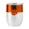 Logo Brands NCAA Clemson Tigers 16oz Colorblock Stainless Curved Beverage Tumbler - Double-Wall Insulation, Non-Slip Silicone Base, Keeps Drinks Hot or Cold view 1