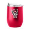 Logo Brands NCAA NC State Wolfpack 16oz Flipside Powder Coat Curved Beverage Tumbler - Double-Wall Insulation, Non-Slip Silicone Base, Keeps Drinks Hot or Cold view 1