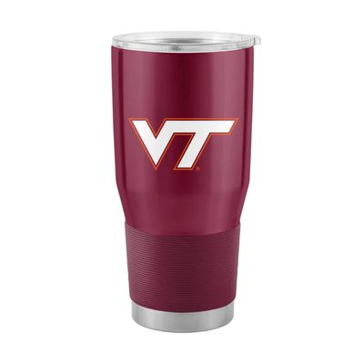 Logo Brands NCAA VA Tech Hokies - 30oz Gameday Stainless Steel Tumbler, Double-Wall Vacuum Insulated, Slider Lid, Ergonomic Design, Silicone Grip