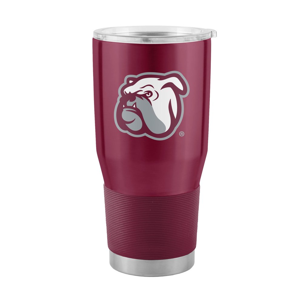 Logo Brands NCAA Mississippi State Bulldogs - 30oz Gameday Stainless Steel Tumbler, Double-Wall Vacuum Insulated, Slider Lid, Ergonomic Design, Silicone Grip