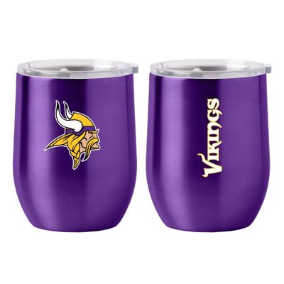Logo Brands 618-S16CB-1: Minnesota Vikings Gameday Stainless 16oz Curved BEV