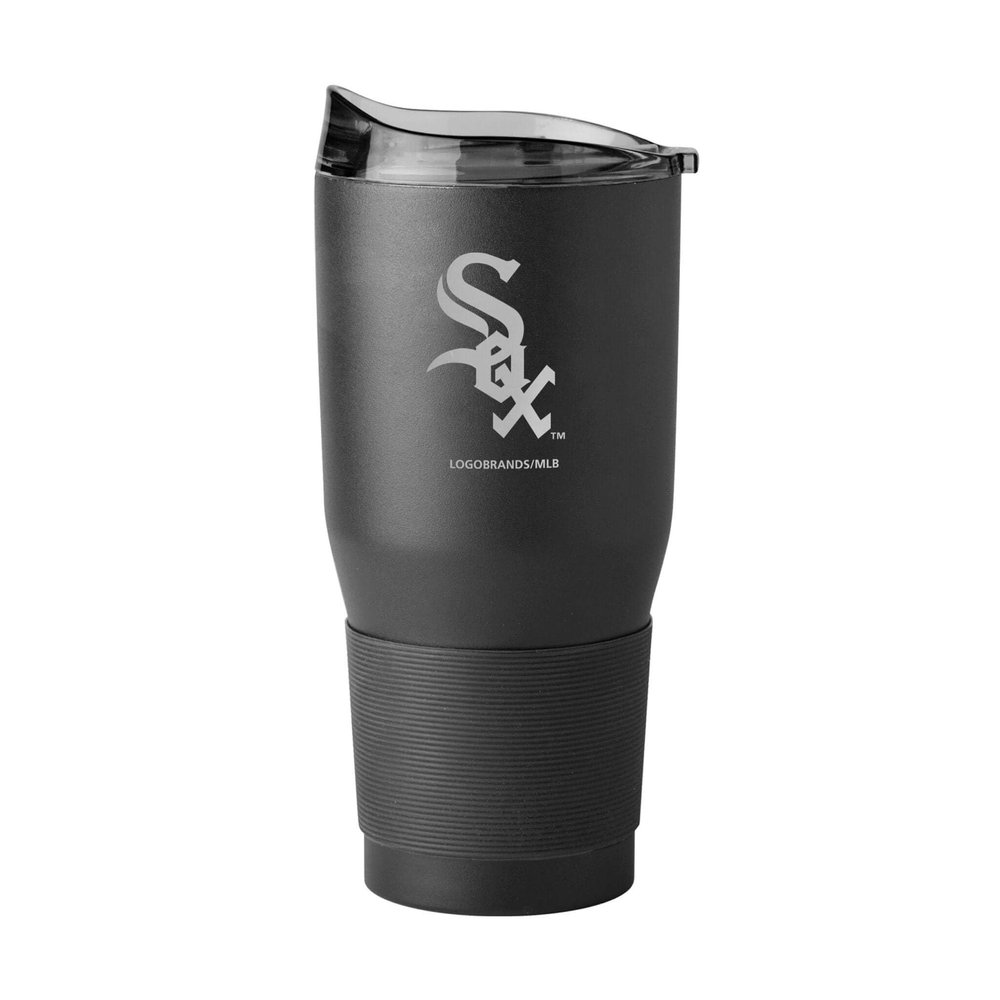 Logo Brands 507-S30PT-BLK-9: Chicago White Sox 30oz Etch Black Powder Coat Tumbler