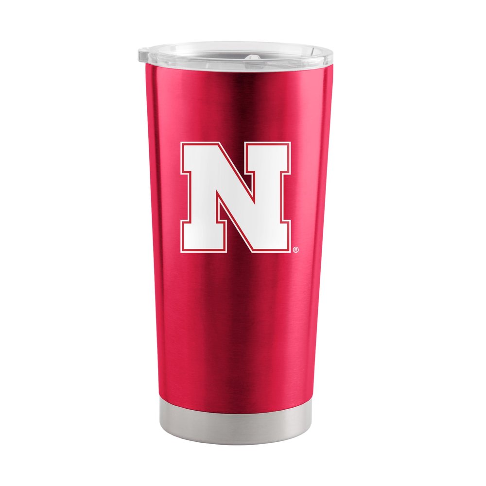 Logo Brands NCAA Nebraska Cornhuskers - 20oz Gameday Stainless Steel Tumbler, Double-Wall Insulated, Slider Lid