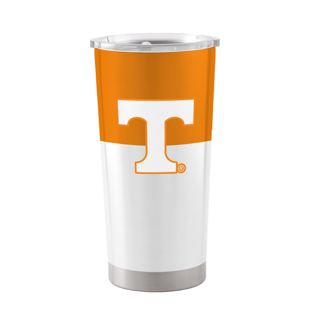 Logo Brands NCAA Tennessee Volunteers - 20oz Colorblock Stainless Steel Tumbler, Double-Wall Insulated, Slider Lid