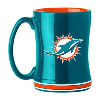 Logo Brands 617-C14RM: Miami Dolphins 14oz Relief Mug