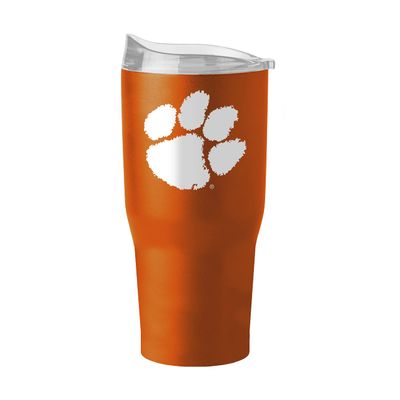 Logo Brands NCAA Clemson Tigers 30oz Flipside Powder Coat Stainless Steel Tumbler - Insulated, Keeps Drinks Hot/Cold for Hours, High Lip Slider Lid
