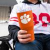Logo Brands NCAA Clemson Tigers 30oz Flipside Powder Coat Stainless Steel Tumbler - Insulated, Keeps Drinks Hot/Cold for Hours, High Lip Slider Lid view 4