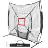 BaseGoal 7'7' Baseball Softball Practice Net,Baseball Backstop,for Hitting Pitching Batting Catching with Bow Frame,Bonus Strike Zone view 1