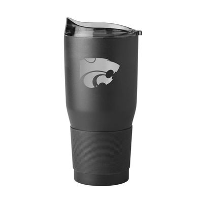 Logo Brands NCAA Kansas State Wildcats 30oz Etch Powder Coat Stainless Steel Tumbler - Insulated, Keeps Drinks Hot/Cold for Hours, High Lip Slider Lid