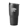 Logo Brands NCAA Kansas State Wildcats 30oz Etch Powder Coat Stainless Steel Tumbler - Insulated, Keeps Drinks Hot/Cold for Hours, High Lip Slider Lid view 1