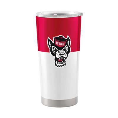 Logo Brands NCAA NC State Wolfpack - 20oz Colorblock Stainless Steel Tumbler, Double-Wall Insulated, Slider Lid