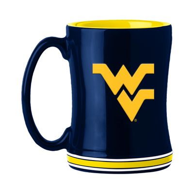 Logo Brands NCAA West Virginia Mountaineers 14 oz Relief Coffee Mug - Officially Licensed Mug, Sculpted 3D Logo and Team Colors Comfortable Handle and Glossy Finish for College Sports Fans