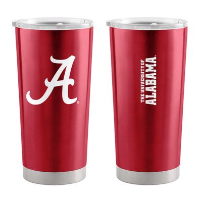 Logo Brands NCAA Alabama Crimson Tide - 20oz Gameday Stainless Steel Tumbler, Double-Wall Insulated, Slider Lid