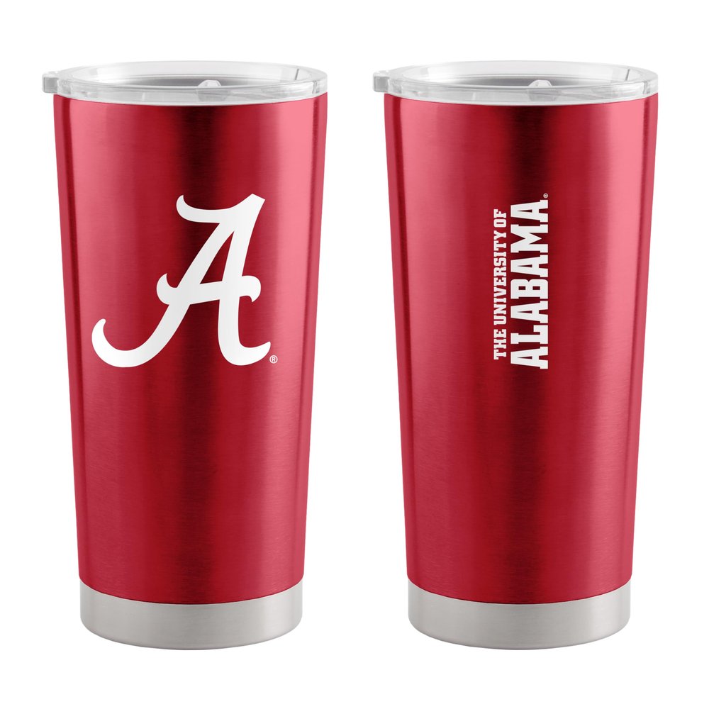 Logo Brands NCAA Alabama Crimson Tide - 20oz Gameday Stainless Steel Tumbler, Double-Wall Insulated, Slider Lid