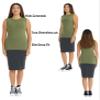 ESTEEZ Medium Olive Green High Crew Neck Sleeveless Tshirt for Women - Cotton Modestly Panel Summer Camis Tops (EX801110OLIVEM) view 3