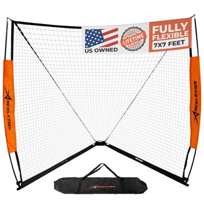 Lacrosse Goal 6x6 Feet | Lacrosse Net for Back Yard Fully Flexible and Portable | Pair with Your Lacrosse Rebounder or Lacrosse Backstop | Used by Man Lacrosse Goalie [Cary Bag Included]