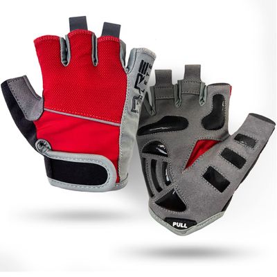 Pure Athlete Fingerless Weight Lifting Gloves - Gym Workout Gloves for Men Women Weightlifting (M, Black/Red)