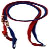 Equitem Pony Size Nylon Headstall and Breast Collar Set with Rawhide Accents (Red, White & Blue) view 4