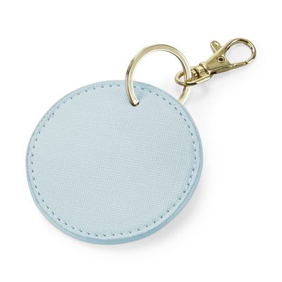 BagBase Boutique Circular Key Clip (One Size) (Soft Blue)