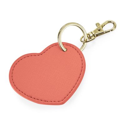 BagBase Boutique Heart Key Clip (One Size) (Coral)