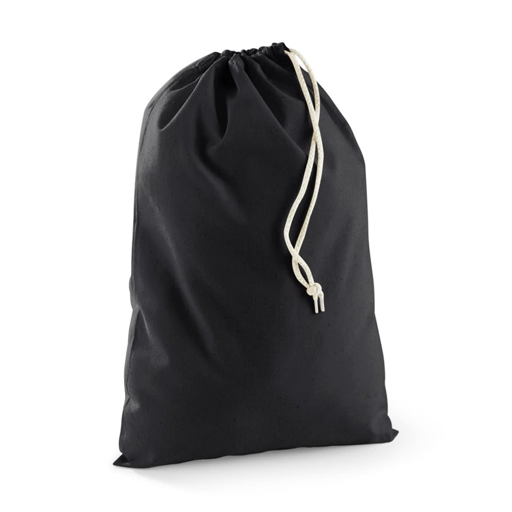 Westford Mill Cotton Recycled Stuff Bag (XXS) (Black)