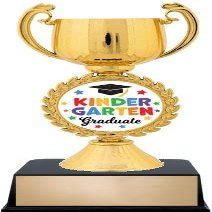 Graduation Trophy - 7.25" Gold Cup On Black Base Kindergarten Graduate Custom Awards 50 Pack