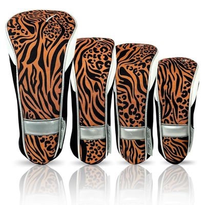 Taboo Fashions Monaco Golf Club Covers for Women - Numbered Golf Headcovers Set for Driver, Fairway and Hybrid Clubs - Weather Resistant, Pack of 4 (Wildcat)