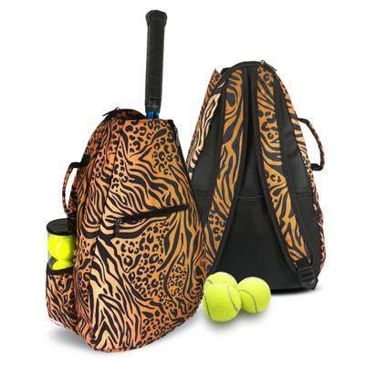 Taboo Fashions Womens Tennis Backpack Ladies Tennis Bag Holds Two Racquets, Padded Straps and Side Carry Handle (Wildcat)