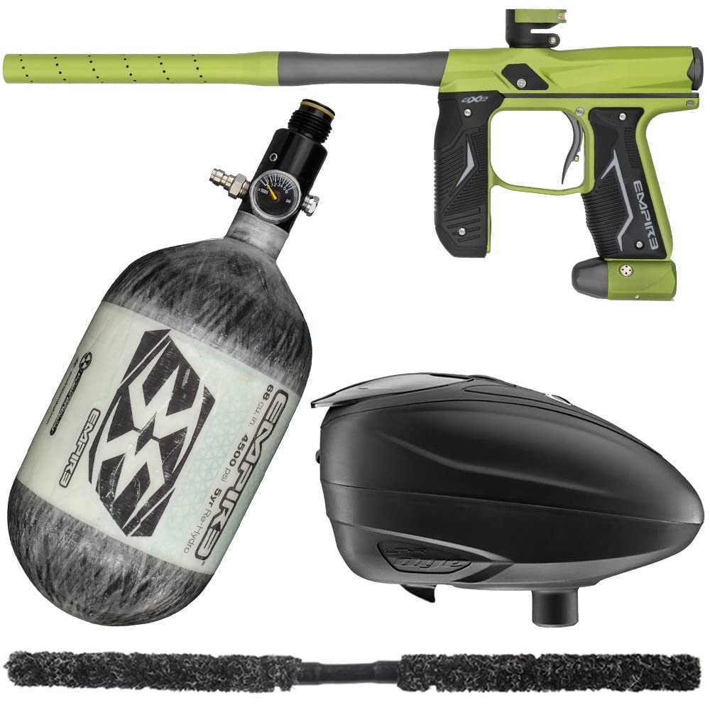 Action Village Empire Axe 2.0 Contender Paintball Gun Package Kit (Dust Green/Dust Grey, Tank Size: 68/4500)