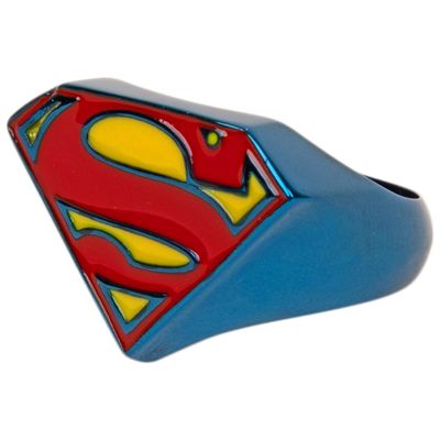 Superman Symbol Blue Power Ring (Size 9)