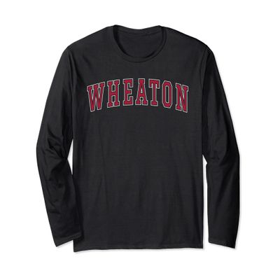 Wheaton Illinois Souvenir Sport College Style Red Text Long Sleeve T-Shirt