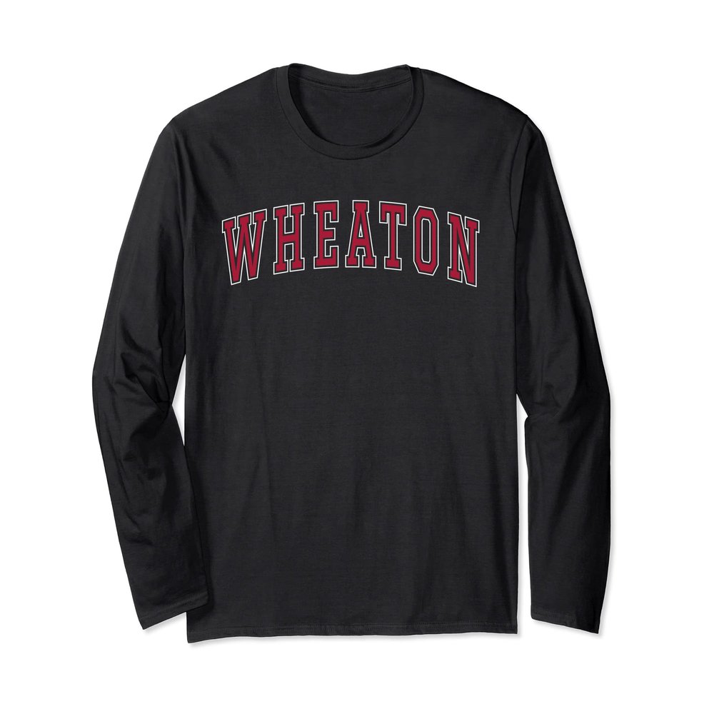 Wheaton Illinois Souvenir Sport College Style Red Text Long Sleeve T-Shirt