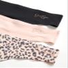 Jessica Simpson Women's Thong Underwear - 3 Pack Microfiber Stretch Lace Panties Soft & Sexy Lingerie for Women, Size Large, Animal Pearl Blush/Black/Pearl Blush view 3