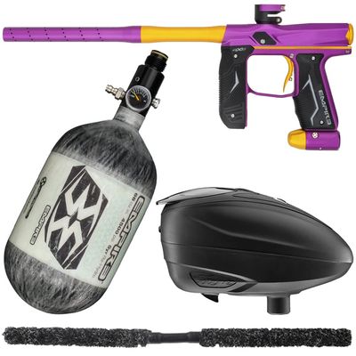 Action Village Empire Axe 2.0 Contender Paintball Gun Package Kit (Dust Purple/Dust Gold, Tank Size: 68/4500)