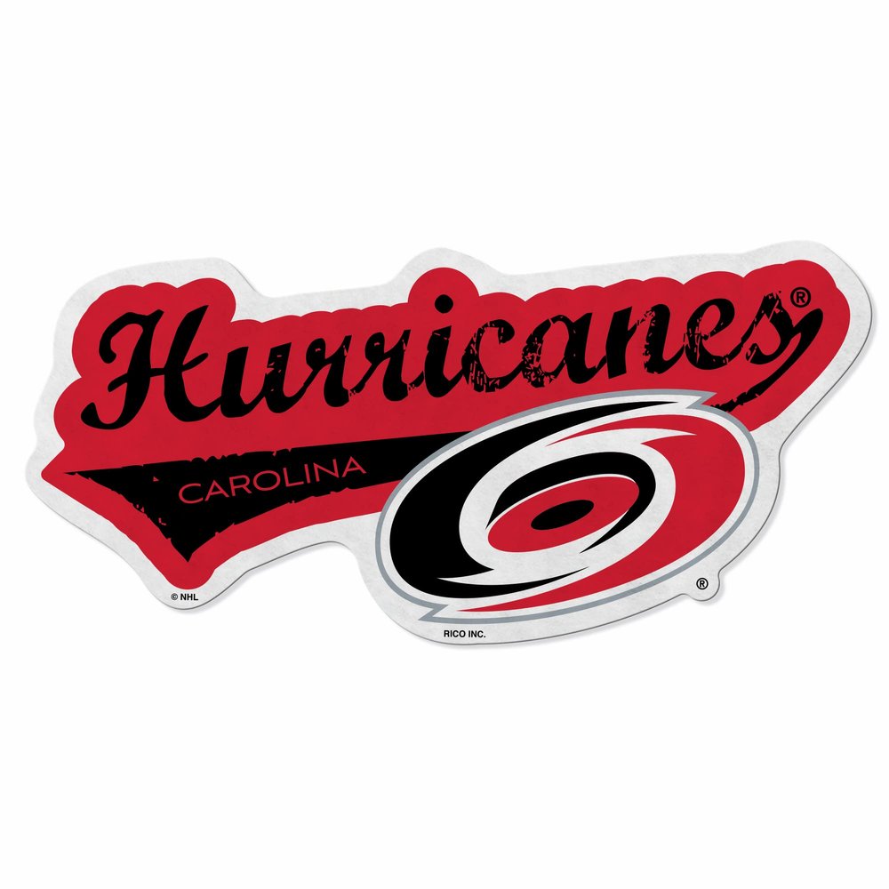 Rico Industries NHL Carolina Hurricanes Distressed Shape Cut Pennant - Home and Living Room Dcor - Soft Felt EZ to Hang 18x0.10x18