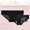 Jessica Simpson Seamless Underwear For Women, Lace Hipster Panties, Breathable and Comfortable, Pearl/Dolce/Black (3 Pack) X-Large view 2