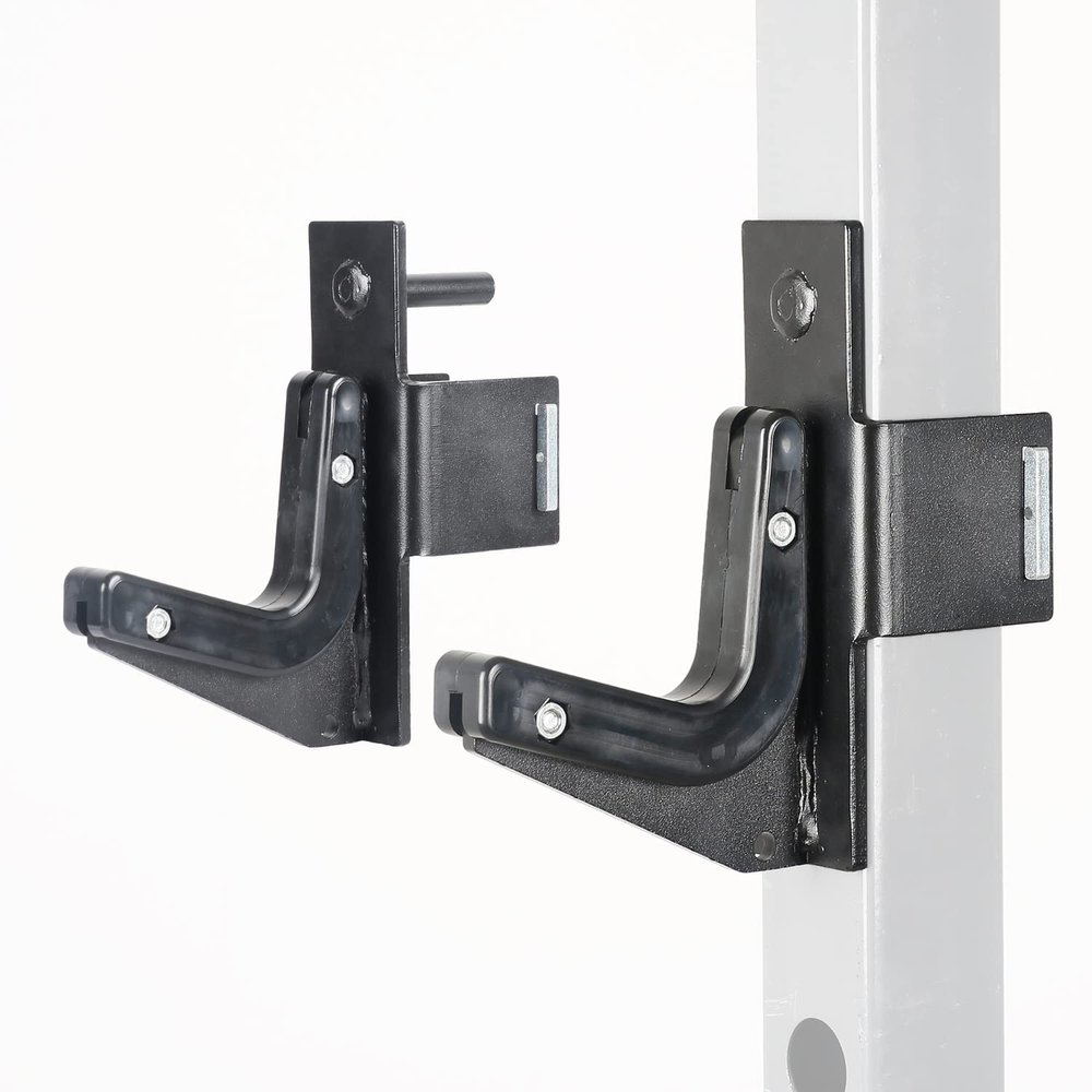SYL Fitness J-Hooks for 2x2" Power Rack with 1/2" or 5/8" Hole, Barbell Holder/Squat Rack Accessories J Cups