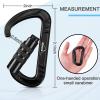 BEIFENG Heavy Duty Lightweight Locking Carabiner Clips D Ring for Camping Hiking Outdoor Gym etc, Carabiner with Lock Small Carabiners for Dog Leash & Harness (Auto Locking Black-2Pcs) view 2