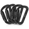 BEIFENG Heavy Duty Lightweight Locking Carabiner Clips D Ring for Camping Hiking Outdoor Gym etc, Carabiner with Lock Small Carabiners for Dog Leash & Harness (Auto Locking Black-4Pcs) view 1