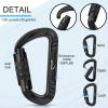 BEIFENG Heavy Duty Lightweight Locking Carabiner Clips D Ring for Camping Hiking Outdoor Gym etc, Carabiner with Lock Small Carabiners for Dog Leash & Harness (Auto Locking Black-4Pcs) view 3