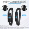 BEIFENG Heavy Duty Lightweight Locking Carabiner Clips D Ring for Camping Hiking Outdoor Gym etc, Carabiner with Lock Small Carabiners for Dog Leash & Harness (Auto Locking Black-4Pcs) view 4