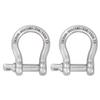SHONAN 3/8" Bow Shackles, Heavy Duty D Ring Shackle Marine Grade, 2 Pcs Stainless Steel Boat Anchor Kit Large Screw Shackles for Chain or Strap, 1420 Lbs Capacity view 1